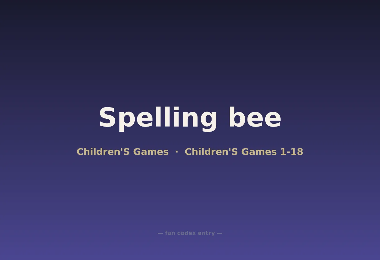 Spelling bee
